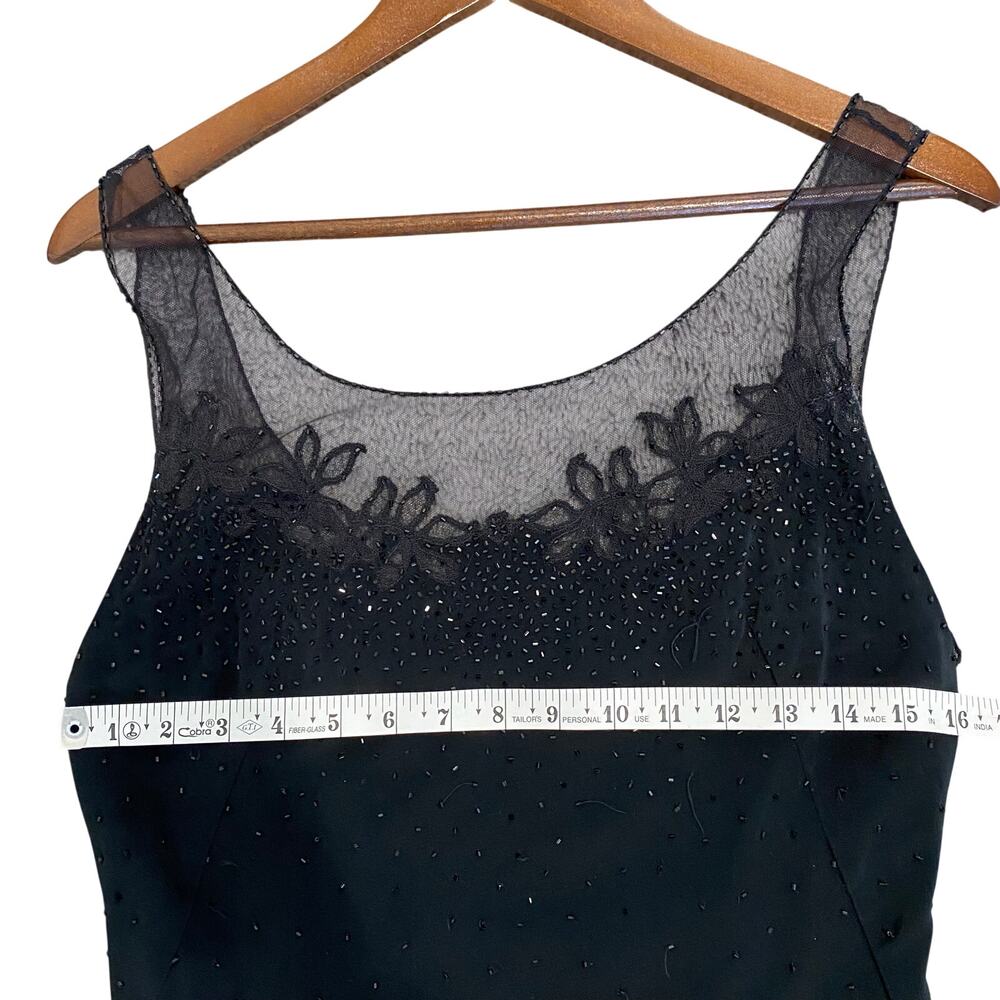 Cache Gorgeous Vintage Beaded Black Gown Women's Size 12 Full Length Lace* - Picture 6 of 14